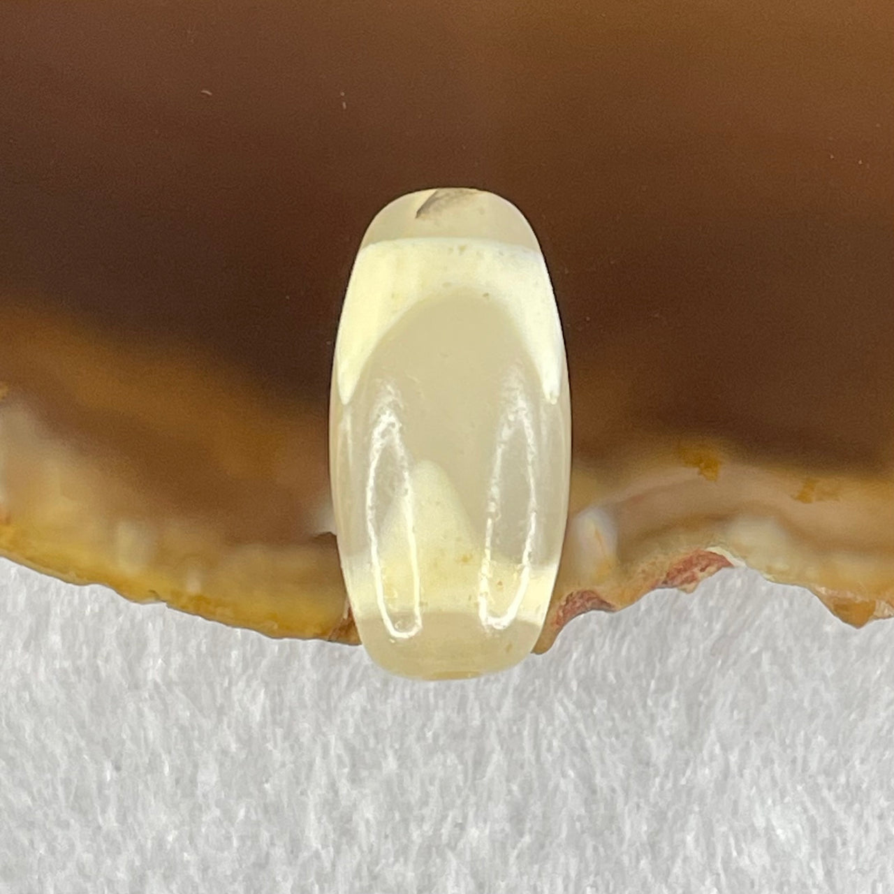Natural Powerful Tibetan Old Oily Agate Tiger Tooth Daluo Dzi Bead Heavenly Master (Tian Zhu) 虎呀天诛 2.60g 19.5 by 9.7mm - Huangs Jadeite and Jewelry Pte Ltd