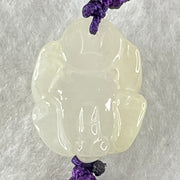Type A Jelly Faint Lavender with Yellowish Jadeite Male Pixiu String Bracelet 6.65g 17.4 by 14.6 by 10.2mm - Huangs Jadeite and Jewelry Pte Ltd