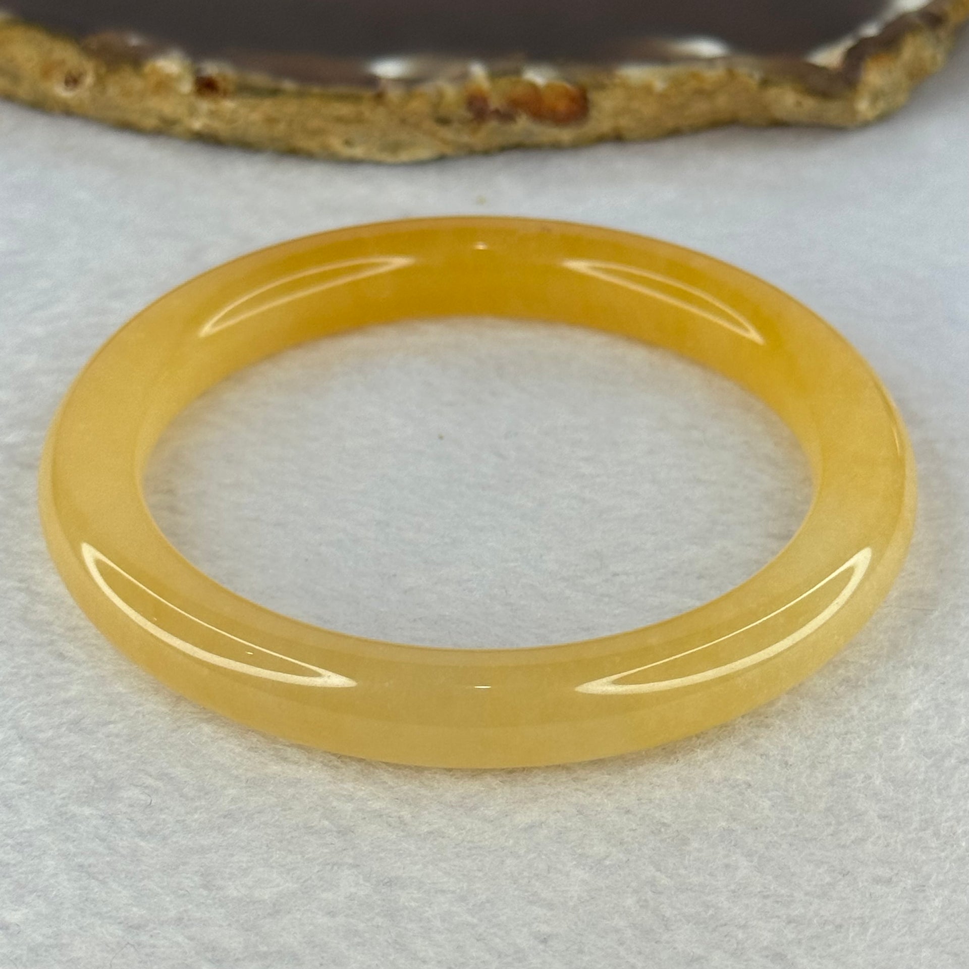 Transparent Orange to Yellow Quartzite Jade Bangle 天山玉手镯 Internal Diameter 57.3mm 38.10g 9.6 by 9.6mm - Huangs Jadeite and Jewelry Pte Ltd