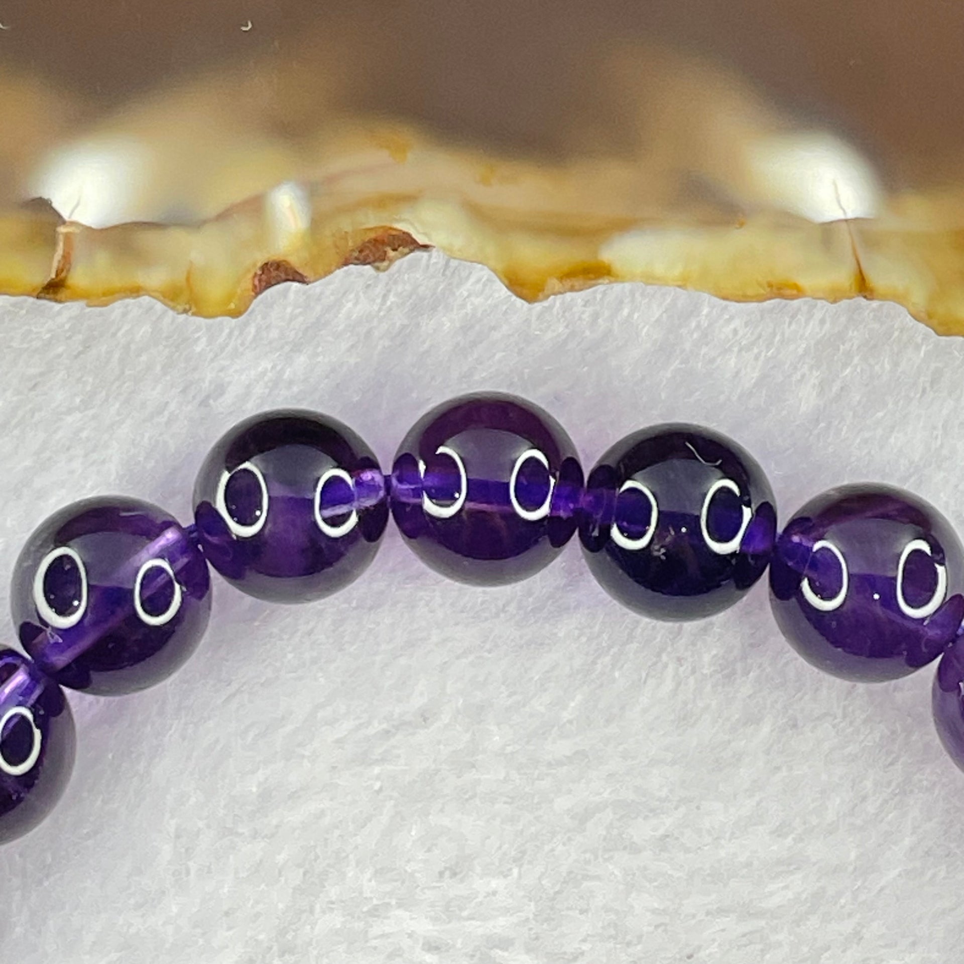 Good Grade Natural Amethyst Bracelet 23.02g 16.5cm 9.1mm 22 Beads - Huangs Jadeite and Jewelry Pte Ltd