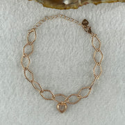 Natural Rose Quartz In 925 Sliver Rose Gold Color Bracelet 3.87g 7.3 by 7.0 by 3.8mm (Adjustable Size) - Huangs Jadeite and Jewelry Pte Ltd