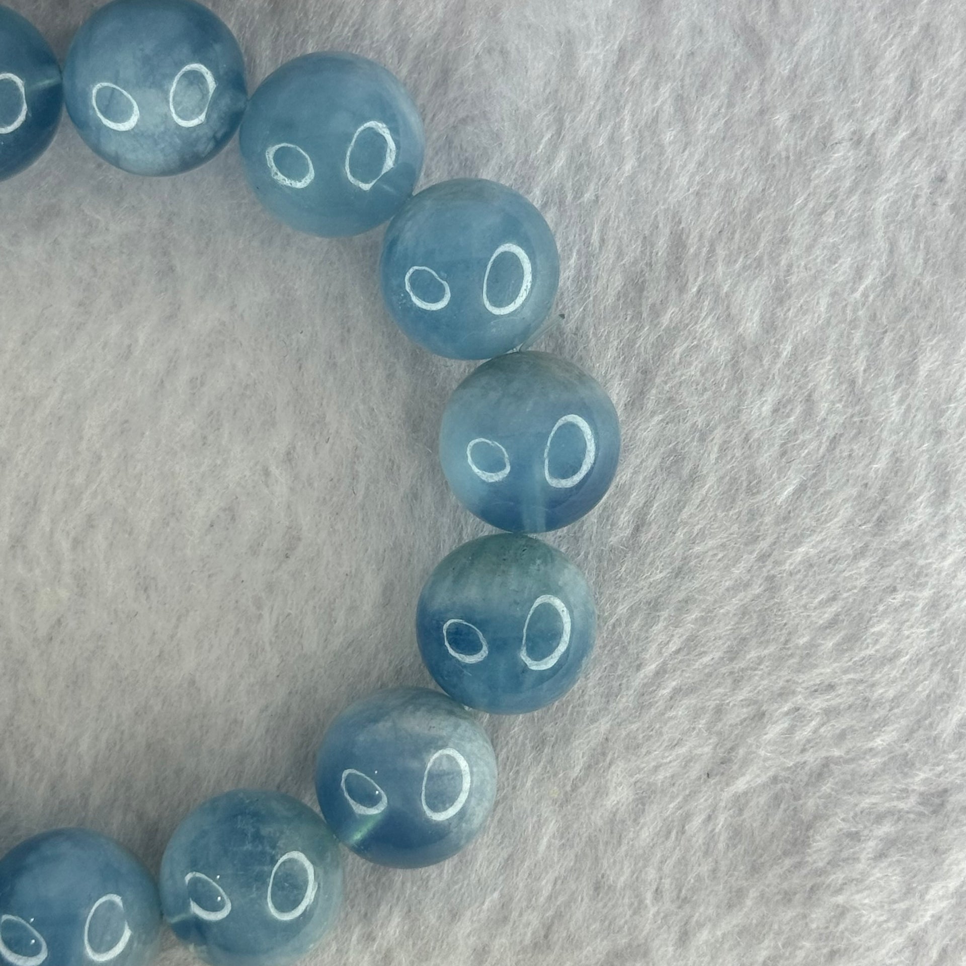 Natural Aquamarine Beads Bracelet 60.65g 18.5cm 14.5mm 15 Beads - Huangs Jadeite and Jewelry Pte Ltd