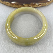Natural Type A Yellowish & Lavender Jadeite Oval Bangle | (44.23g | 54.9mm Inner Diameter | 12.9mm x 7.4mm | Very Very Slight External Line | Synergy, "Zi Qi Dong Lai" Noble Benefactor Magnet & Feng Shui Abundance Anchor) - Huangs Jadeite and Jewelry Pte Ltd