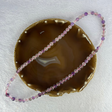 Average Grade Natural Super 7 Crystal Beads Necklace 天然超级七水晶珠项链 39.19g 54cm 7.4mm 78 Beads