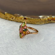 Natural Elbaite Tourmaline in 925 Sliver Ring in Rose Gold Color (Adjustable Size) 3.11g 7.1 by 5.0 by 3.4mm - Huangs Jadeite and Jewelry Pte Ltd