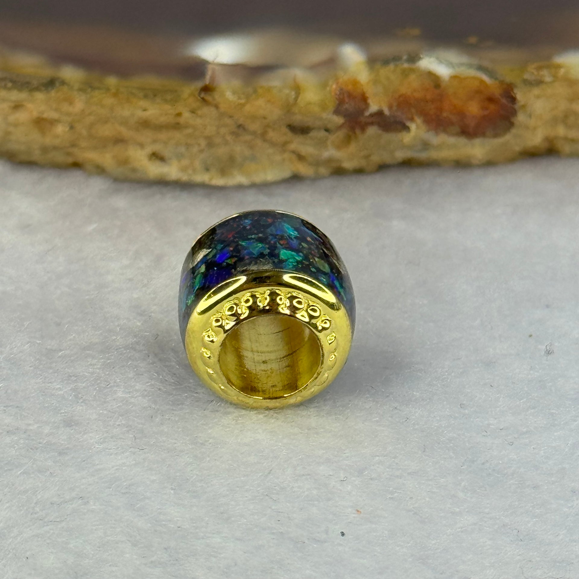 Natural Ammonite Charm in S925 Silver Gold Color for Bracelet / Necklace 2.76g 10.9 by 7.2mm - Huangs Jadeite and Jewelry Pte Ltd