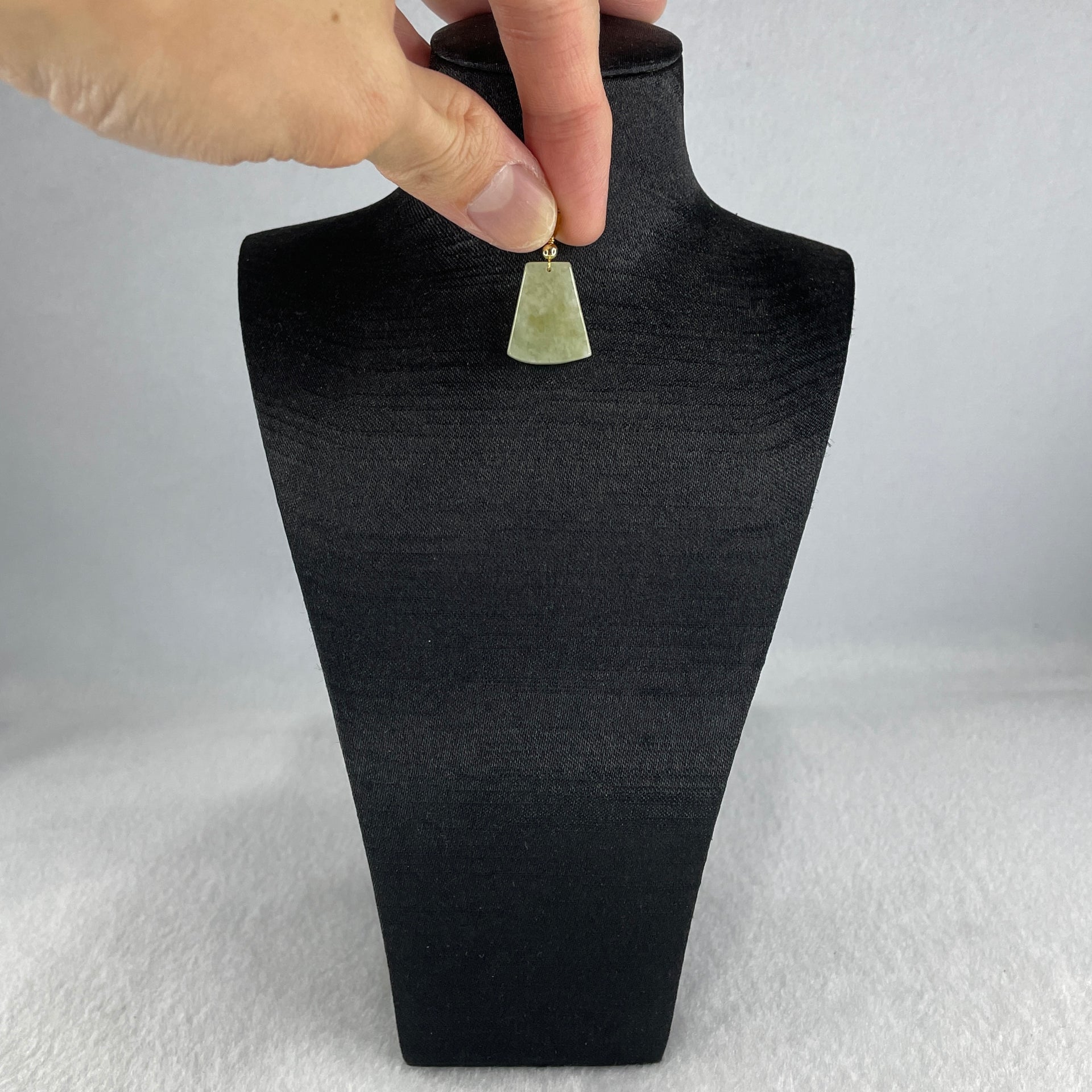 Type A Greenish Yellow Jadeite Wu Shi Pai Pendant 2.49g 18.7 by 15.6 by 3.2mm - Huangs Jadeite and Jewelry Pte Ltd