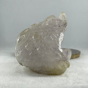 Natural White Agate with Amethyst 3 Legged Toast Display 904.3 140.0 by 91.0 by 94.0mm - Huangs Jadeite and Jewelry Pte Ltd