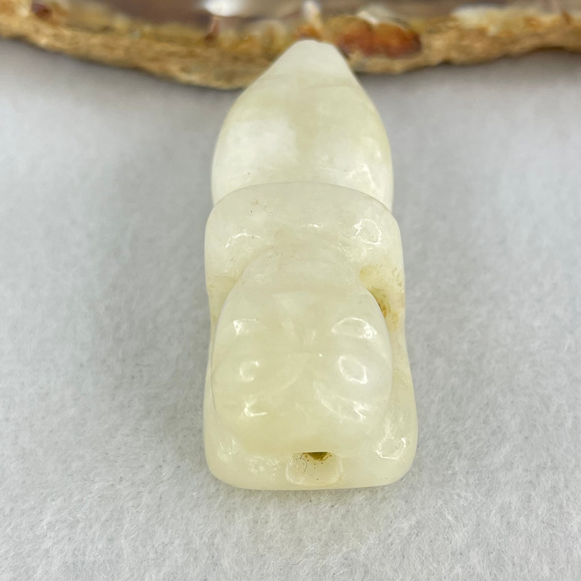 Natural White Nephrite Ancient Man Pendant 23.46g 47.6 by 17.6 by 18.5mm - Huangs Jadeite and Jewelry Pte Ltd