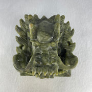 Natural Green Serpentine Dragon Seal Display 2,301.4g 92.5 by 91.5 by 145.0mm - Huangs Jadeite and Jewelry Pte Ltd