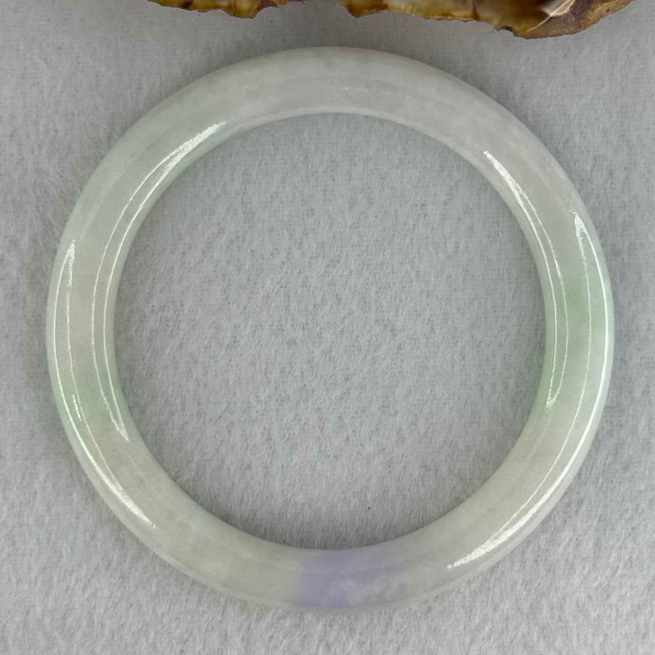 Type A Faint Green with Lavender Jadeite Bangle Internal Diameter 55.8mm 34.03g 7.4 by 8.7mm (Slight Internal Lines) - Huangs Jadeite and Jewelry Pte Ltd