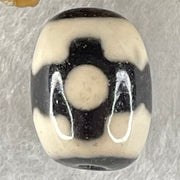 Natural Powerful Tibetan Old Oily Dark Brown With White Agate 3 Eyes Dzi Bead Heavenly Master (Tian Zhu) 三眼天诛 4.38g 17.0 by 13.0mm - Huangs Jadeite and Jewelry Pte Ltd