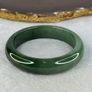 Type A Dark Green and Green Jadeite Bangle Internal Diameter 55.5mm 63.69g 14.1 by 8.5mm (Slight Internal Line) - Huangs Jadeite and Jewelry Pte Ltd