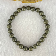 Natural Pyrite Beads Bracelet 天然黄铁矿手链 13.76g 13cm 6.4mm 25 Beads - Huangs Jadeite and Jewelry Pte Ltd