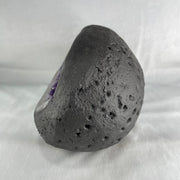 Natural Deep Intense Purple Amethyst Cave with Wooden Stand 5,981.0g 225.0 by 160.0 by 260.0mm - Huangs Jadeite and Jewelry Pte Ltd