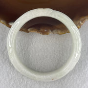 Natural Type A Light Green with Faint Lavender Jadeite Ruyi with Coins Bangle 51.57g Inner Diameter 54.3mm 13.4 by 8.2mm (Slight External Rough) - Huangs Jadeite and Jewelry Pte Ltd