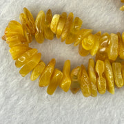 Natural Beeswax Raw Stone Irregular Beads Necklace 天然蜜蜂蜡原石项链 40.29g 46cm 21.7 by 8.5 by 5.8mm 12.1 by 8.7 by 3.2mm 122pcs - Huangs Jadeite and Jewelry Pte Ltd