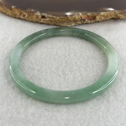 Natural Type A Light Green with Blueish Green Jadeite Flat Ding Dang Bangle 19.59g Inner Diameter 55.2mm 5.1 by 6.9mm (Perfect) - Huangs Jadeite and Jewelry Pte Ltd
