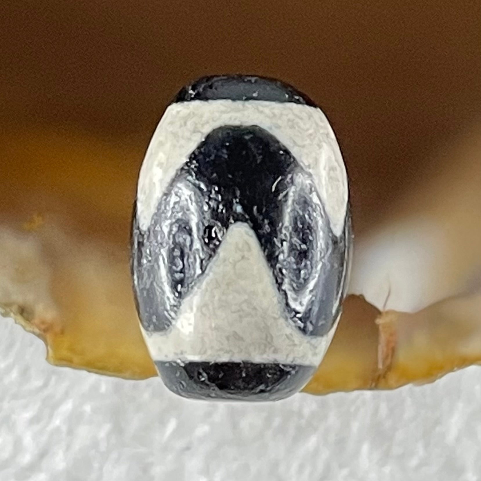 Natural Powerful Tibetan Old Oily Agate Tiger Tooth Daluo Dzi Bead Heavenly Master (Tian Zhu) 1.89g 14.1 by 9.7mm - Huangs Jadeite and Jewelry Pte Ltd