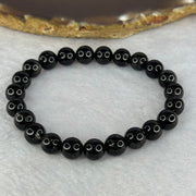 Natural Black Rutilated Quartz Beads Bracelet 天然黑发水晶手链 17.54g 15cm 8.4mm 23 Beads - Huangs Jadeite and Jewelry Pte Ltd