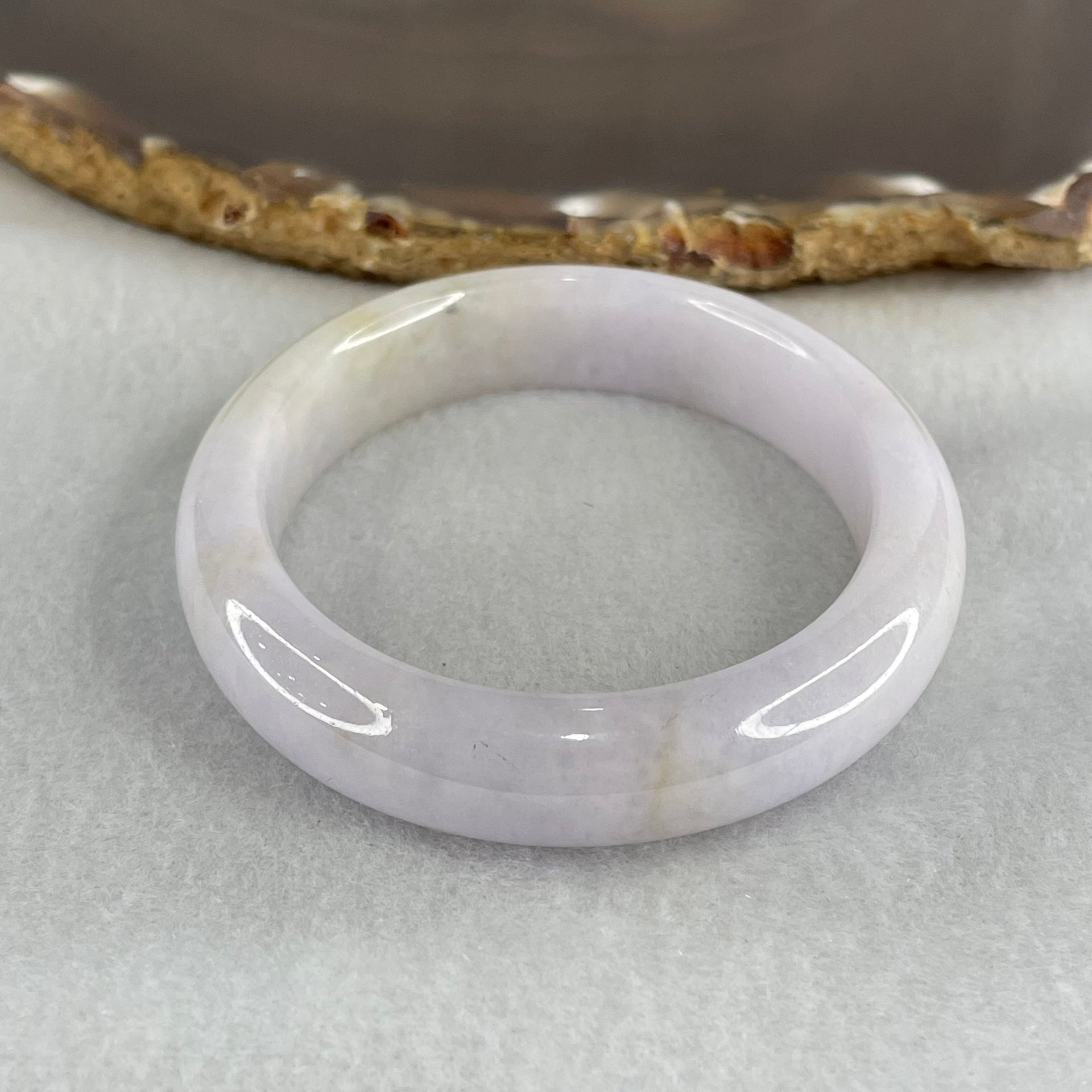 Type A Light Lavender Jadeite Oval Bangle 42.61g Internal Diameter 53.9mm 11.6 by 7.5mm (Very Slight Internal Line) - Huangs Jadeite and Jewelry Pte Ltd