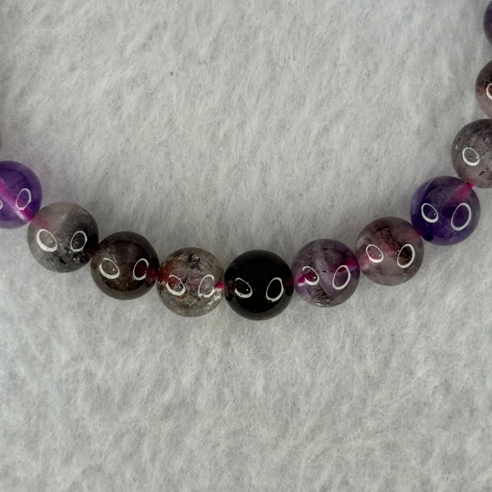 Natural Super 7 Beads Bracelet 15.70g 16cm 7.9mm 25 Beads - Huangs Jadeite and Jewelry Pte Ltd