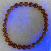 Natural Purple Amber Beads Bracelet 天然紫蜜琥珀手链 3.87g 15cm 6.4mm 28 Beads - Huangs Jadeite and Jewelry Pte Ltd