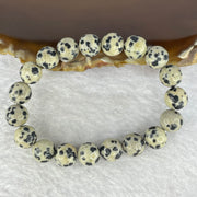 Natural Dalmatian Jasper Stone Bracelet 15.52g 13cm 8.5mm 19 Beads - Huangs Jadeite and Jewelry Pte Ltd