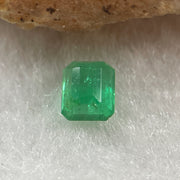 Natural Colombia Vivid Green Emerald (Beryl) Cut-Cornered Rectangular Step cut 0.41ct 4.1 by 4.0 by 2.6mm - Huangs Jadeite and Jewelry Pte Ltd