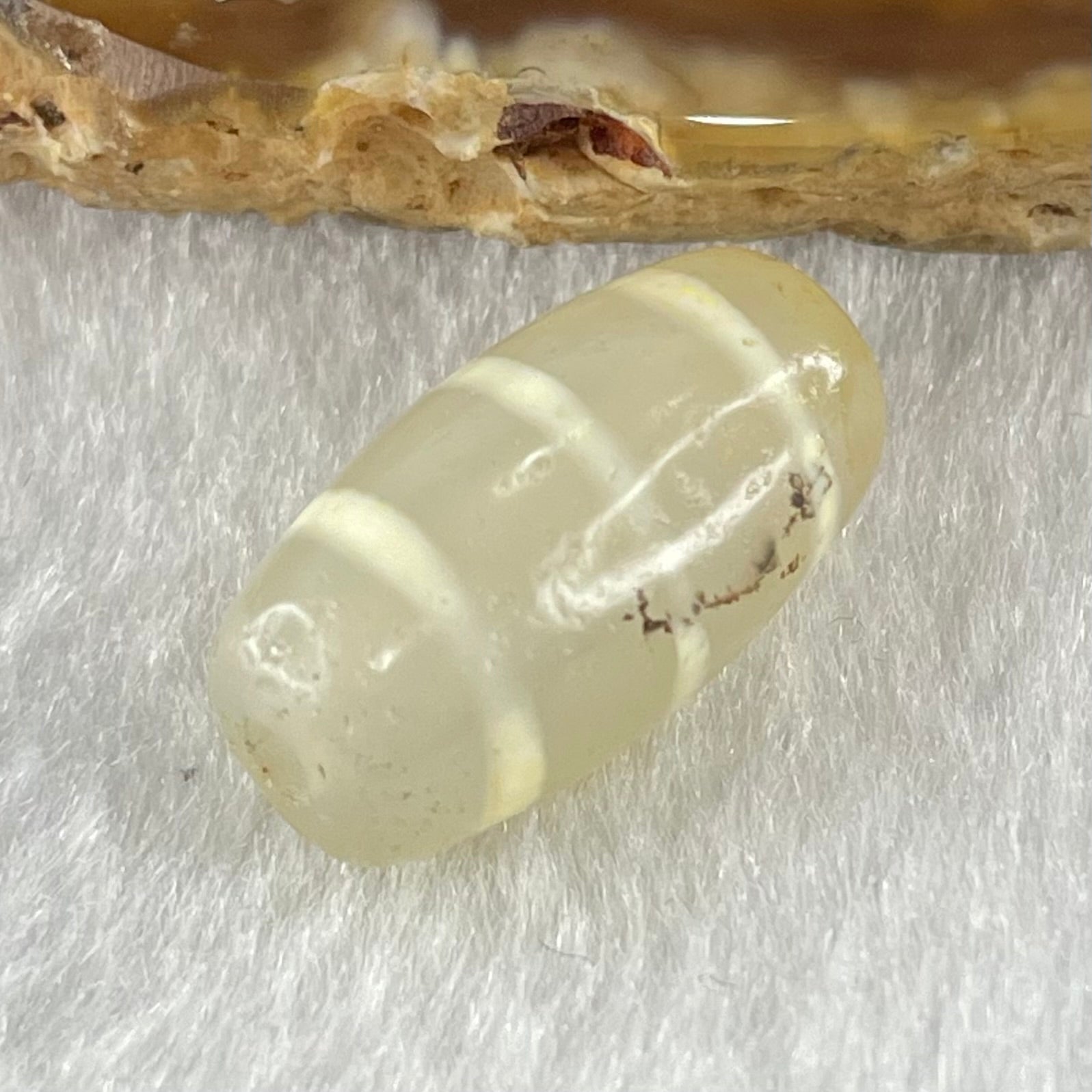 Natural Powerful Tibetan Old Oily Agate 3-Lines Dzi Bead Heavenly Master (Tian Zhu) 三行天诛 3.31g 20.2 by 10.7mm - Huangs Jadeite and Jewelry Pte Ltd