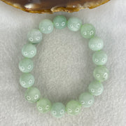 Type A Light Green and Blueish Green Patch Jadeite Beads Bracelet 44.03g 16.5cm by 12.0mm 17 Beads - Huangs Jadeite and Jewelry Pte Ltd
