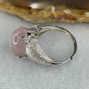 Good Grade Natural Rose Quartz Ring in S925 Sliver 5.36g 13.2 by 10.0 by 7.5mm (Adjustable Size) - Huangs Jadeite and Jewelry Pte Ltd