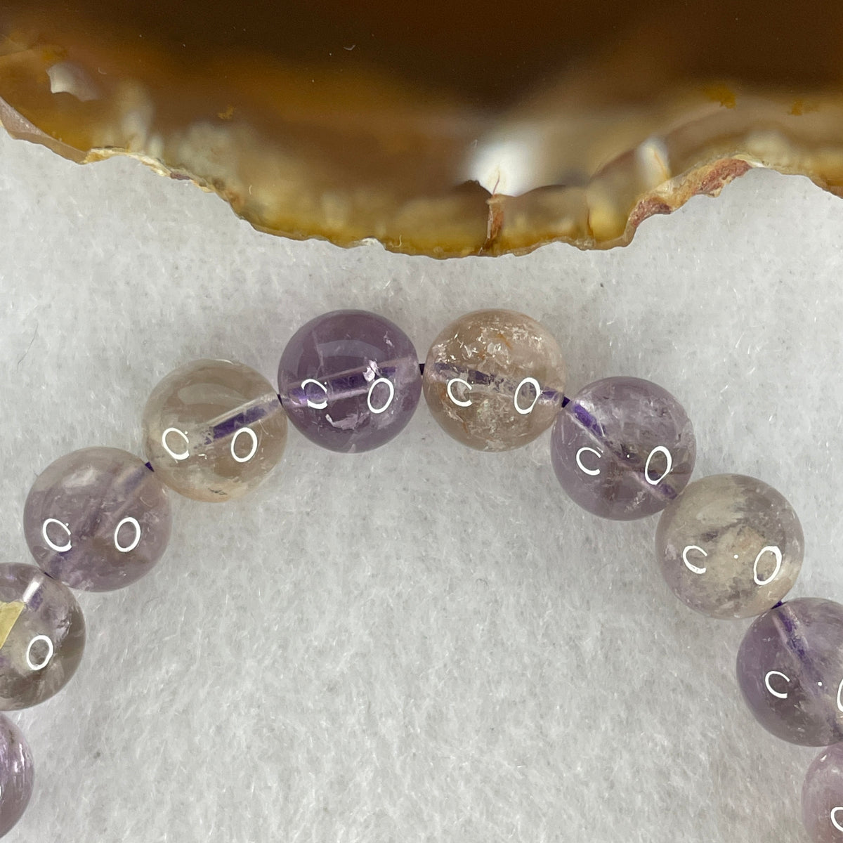 Natural Amethyst Phantom Quartz Beads Bracelet | 9.0mm Imperial Violet Phantom (21.16g | 15.5cm Wrist Fit | 21 Beads)