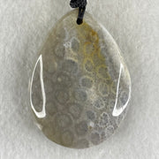 Natural Grey Brown White Coral Agate Pendant 23.97g 43.4 by 33.0 by 11.5mm - Huangs Jadeite and Jewelry Pte Ltd