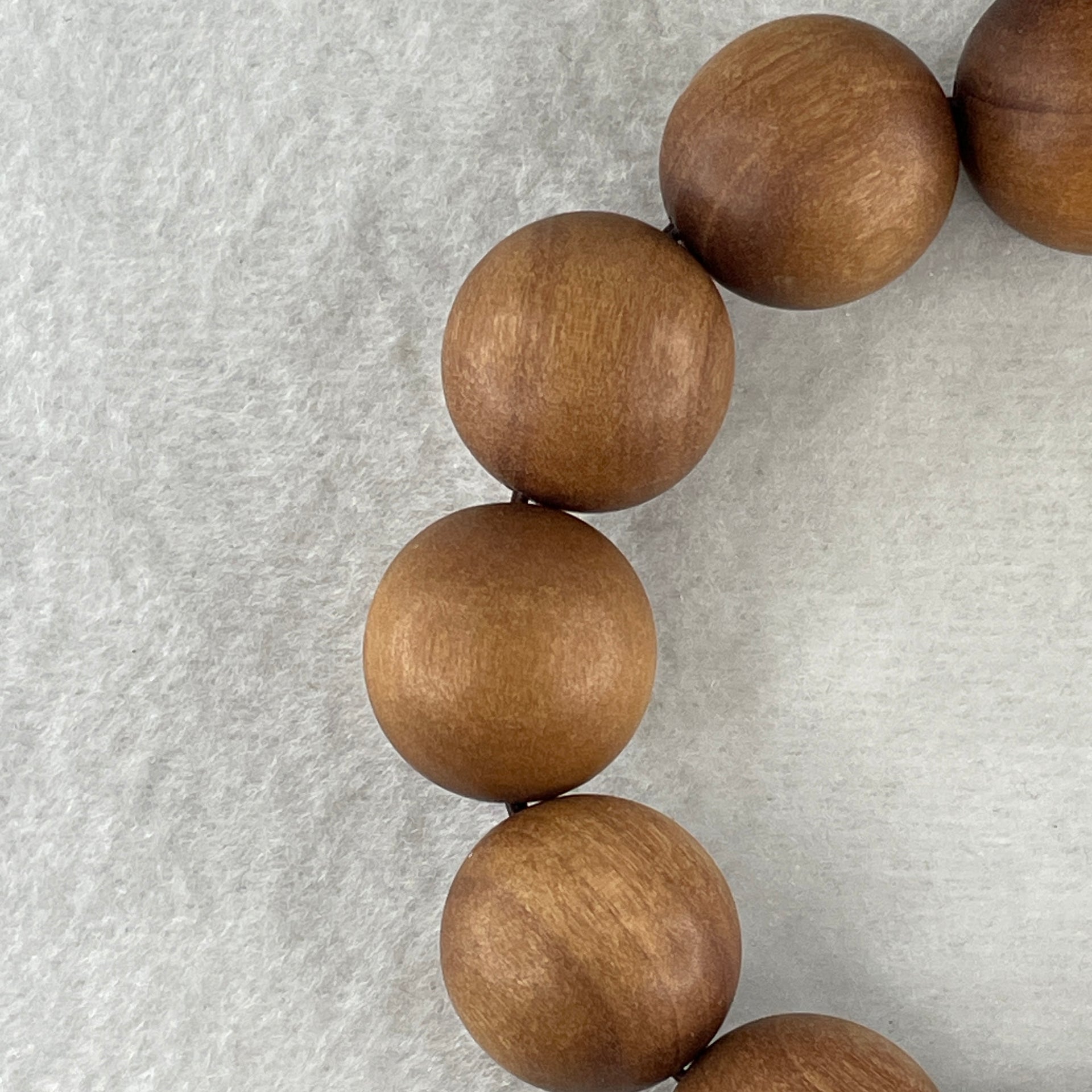 Certified Natural Sandalwood Beads Bracelet 52.52g 18cm 20.0mm 12Beads - Huangs Jadeite and Jewelry Pte Ltd