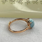 Natural Larimar in S925 Silver Rose Gold Color Ring (Adjustable Size) 2.28g 10.0 by 8.1 by 5.5mm - Huangs Jadeite and Jewelry Pte Ltd