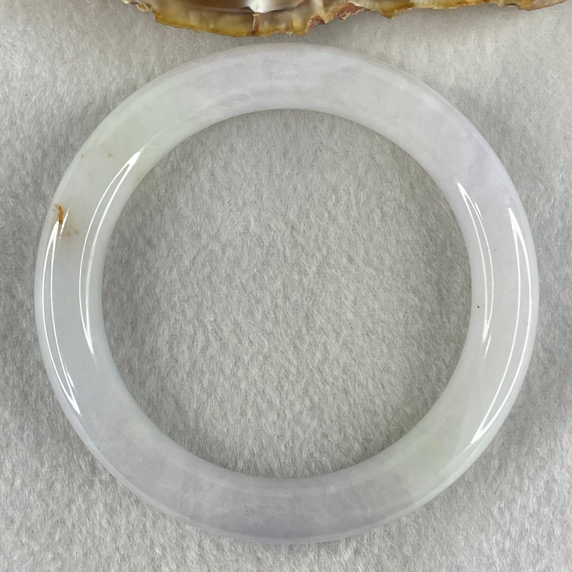 Type A Light Lavender and Light Green with Red Spots Jadeite Bangle 59.34g Inner Diameter 57.4mm 10.4 by 10.5mm (Internal Lines) - Huangs Jadeite and Jewelry Pte Ltd