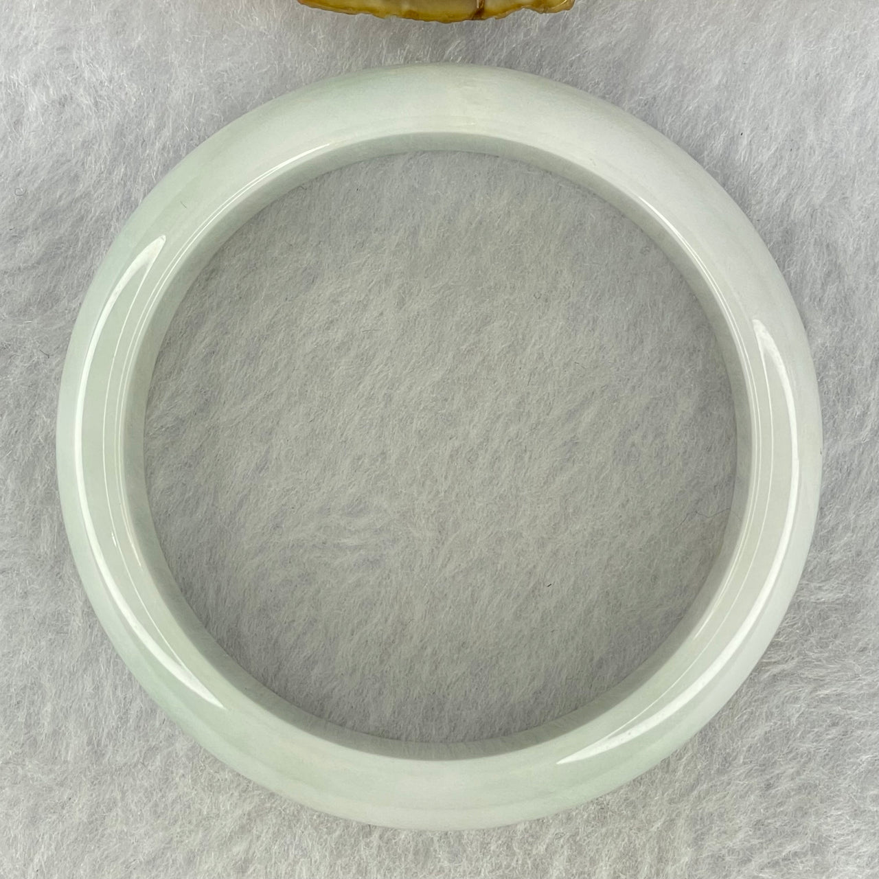 Type A Faint Lavender Green Jadeite Bangle Internal Diameter 55.3mm 61.24g 17.3 by 7.2mm (Internal Lines) - Huangs Jadeite and Jewelry Pte Ltd