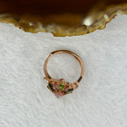 Natural Elbaite Tourmaline in 925 Sliver Ring in Rose Gold Color (Adjustable Size) 3.11g 7.1 by 5.0 by 3.4mm - Huangs Jadeite and Jewelry Pte Ltd