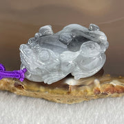 Type A Highly Translucent Wuji Grey Black Jadeite Beads Male Pixiu Charm 15.60g 15.60g 32.2 by 20.8 by 12.3mm - Huangs Jadeite and Jewelry Pte Ltd