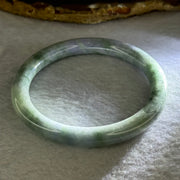 Type A Deep Lavender and Green Piao Hua Jadeite Bangle 34.38g Internal Diameter 56.0mm 8.1 by 8.1mm (External Line) - Huangs Jadeite and Jewelry Pte Ltd