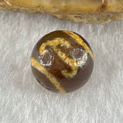 Natural Powerful Tibetan Old Oily Agate Ruyi Dzi Bead Heavenly Master (Tian Zhu) 如意天珠 1.56g 10.4 by 10.5mm - Huangs Jadeite and Jewelry Pte Ltd