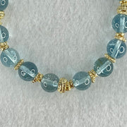 Good Grade Natural Blue Topaz Beads Bracelet 26.61g 16cm 8.8mm 16 Beads - Huangs Jadeite and Jewelry Pte Ltd