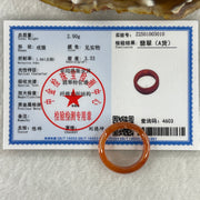 Certified Type A Red Jadeite Rings 2.90g 5.8 by 3.1mm US 8 HK17.7 (Very Very Slight Internal Line) ( Burned) - Huangs Jadeite and Jewelry Pte Ltd