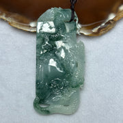 Grandmaster Certified Type A ICY Light Green Lavender and Blueish Green Piao Hua Jadeite Dragon Shan Shui Pendent 55.70g 75.6 by 34.8 by 10.8mm - Huangs Jadeite and Jewelry Pte Ltd