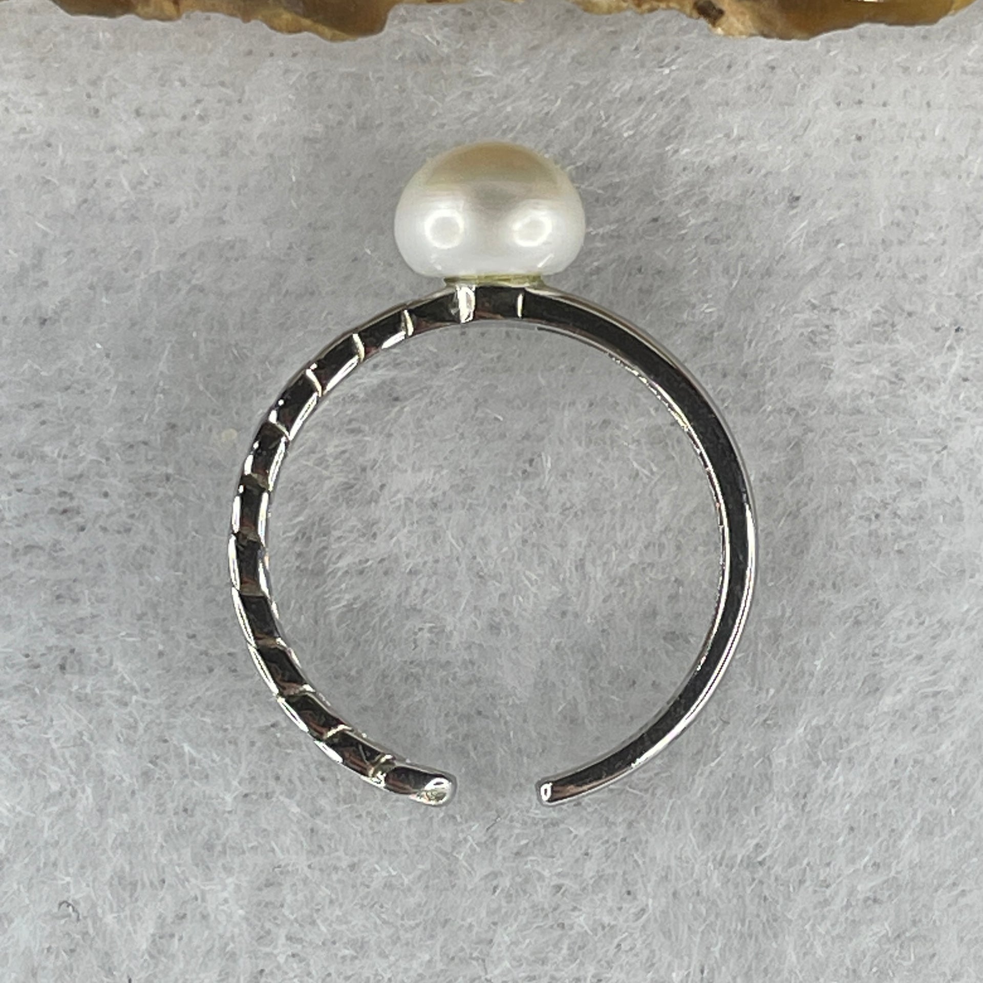 Natural-Fresh-Water-Pearl-in-S925-Sliver-Ring-1.54g-6.7-by-4.8mm-US-5.5-HK-11.8