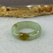 Type A Green with Brown Patches Jadeite Ring 4.17g 6.3 by 3.7mm US7 HK15.5 - Huangs Jadeite and Jewelry Pte Ltd