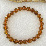 Natural Purple Honey Amber Beads Bracelet 天然紫蜜琥珀手链 4.80g 15cm 7.2mm 25 Beads - Huangs Jadeite and Jewelry Pte Ltd