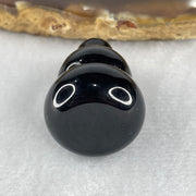 Natural Black Obsidian Mini Hulu Display 12.92g 29.2 by 20.6mm - Huangs Jadeite and Jewelry Pte Ltd