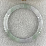 Natural Type A Light Green with Lavender Piao Hua Jadeite Flat Ding Dang Bangle 22.35g Inner Diameter 52.5mm 6.0 by 7.2mm (Very Very Slight External Rough) - Huangs Jadeite and Jewelry Pte Ltd